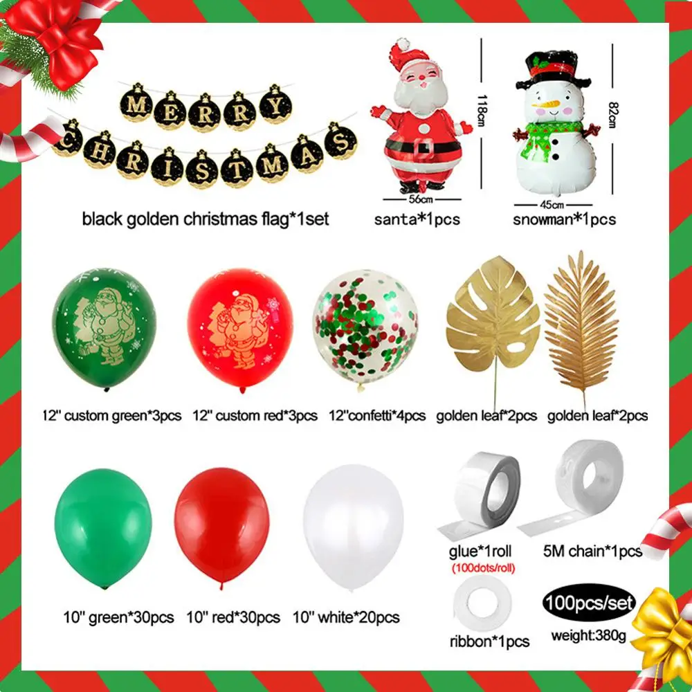 

100Pcs/Set Christmas Balloons Snowman Santa Claus Xmas Banner Party Decoration Party Decor Christmas Decorations for Home