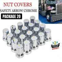 20pcs 33mm safety arrow chrome lug nut covers abs plastic 60mm long for trucks trailers bus
