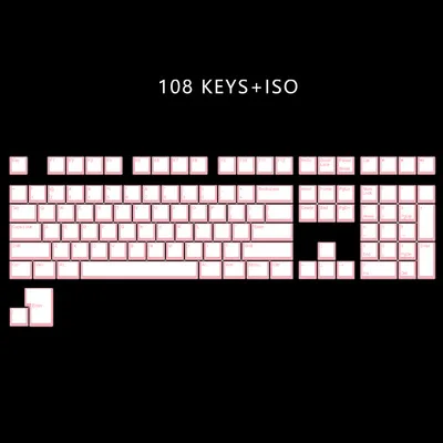 Pink 108 add ISO Брелок для пудинга двойной блеск OEM профиль ANSI 108 ключи с ISO для cherry mx механическая клавиатура подходит Anne Pro 2 - Цвет: Pink 108 add ISO