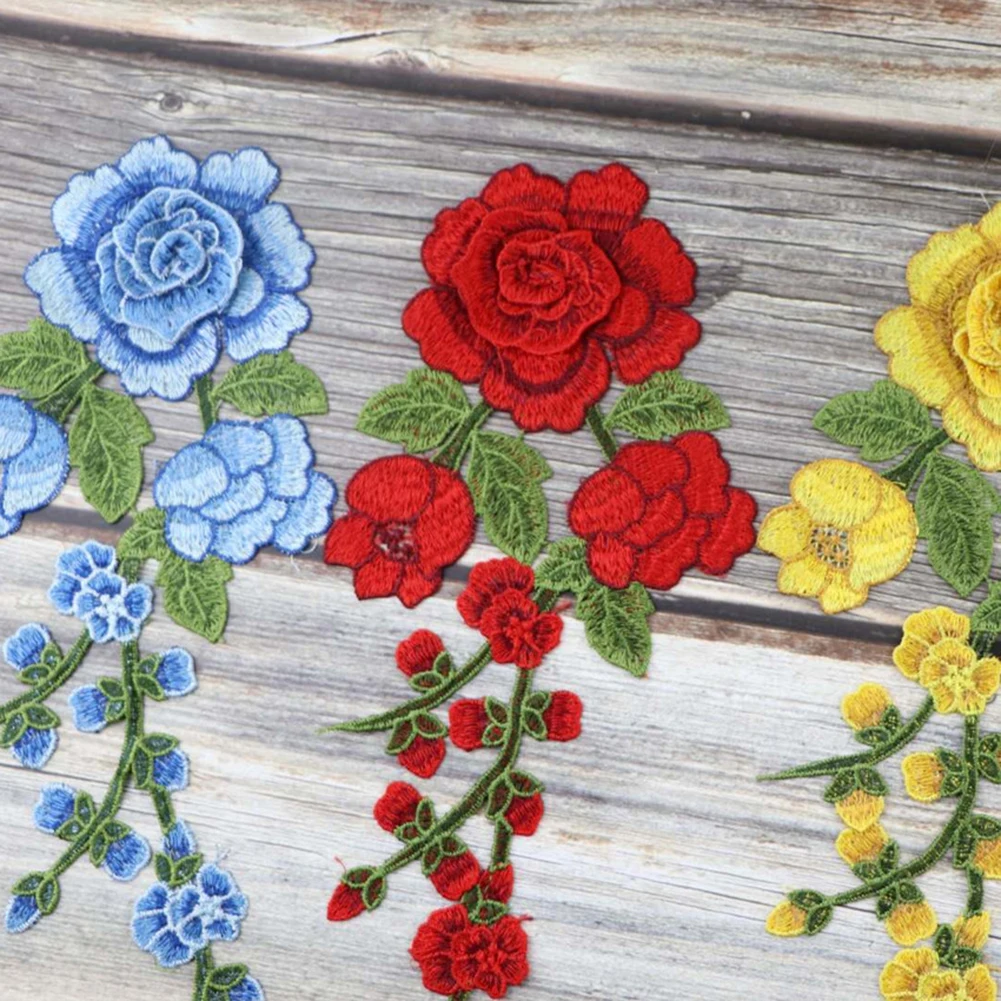 aliexpress.com - 1pc Sewing On Patches Rose Flower Embroidered cloth stickers Fabric Patches Applique Supplies Chinese Style Patches Craft DIY