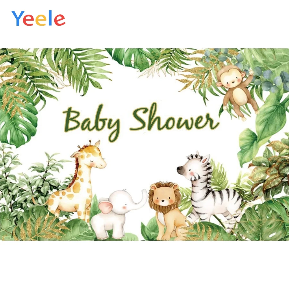 Фон для фотосъемки новорожденных с изображением тропических джунглей леса