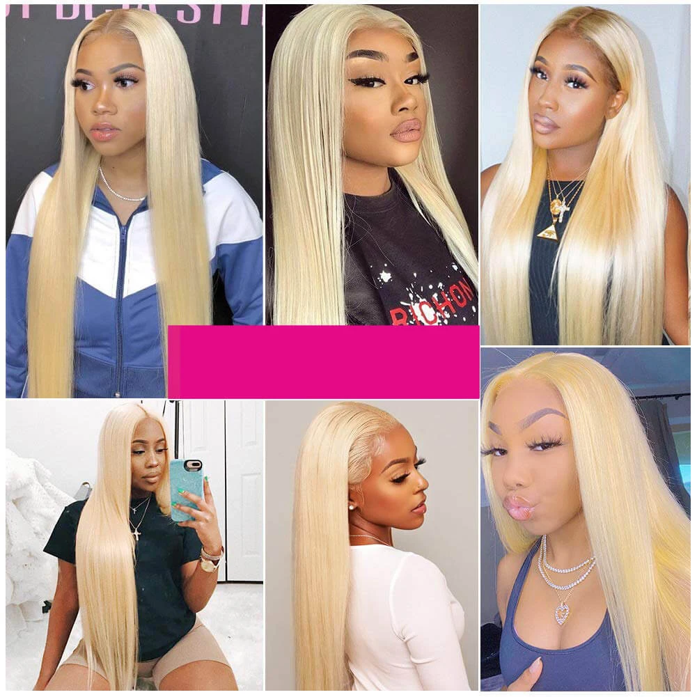 

613 Blond Straight Human Hair Wig 13x4 13x6 Lace Front Wigs Addbeauty Brazilian Human Remy Hair Wigs Pre-plucked With Baby Hair