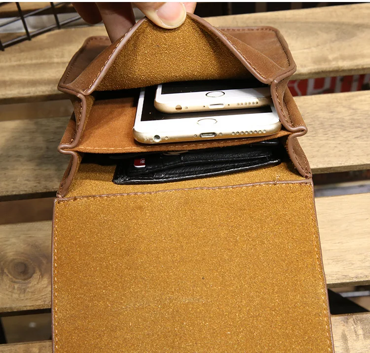 

Vintage Leather Fanny Pack for Men Belt Purse Small Men's Waist Bag Travel Mini Phone Pouch Coin Purse Wasit Packs Bum Bag