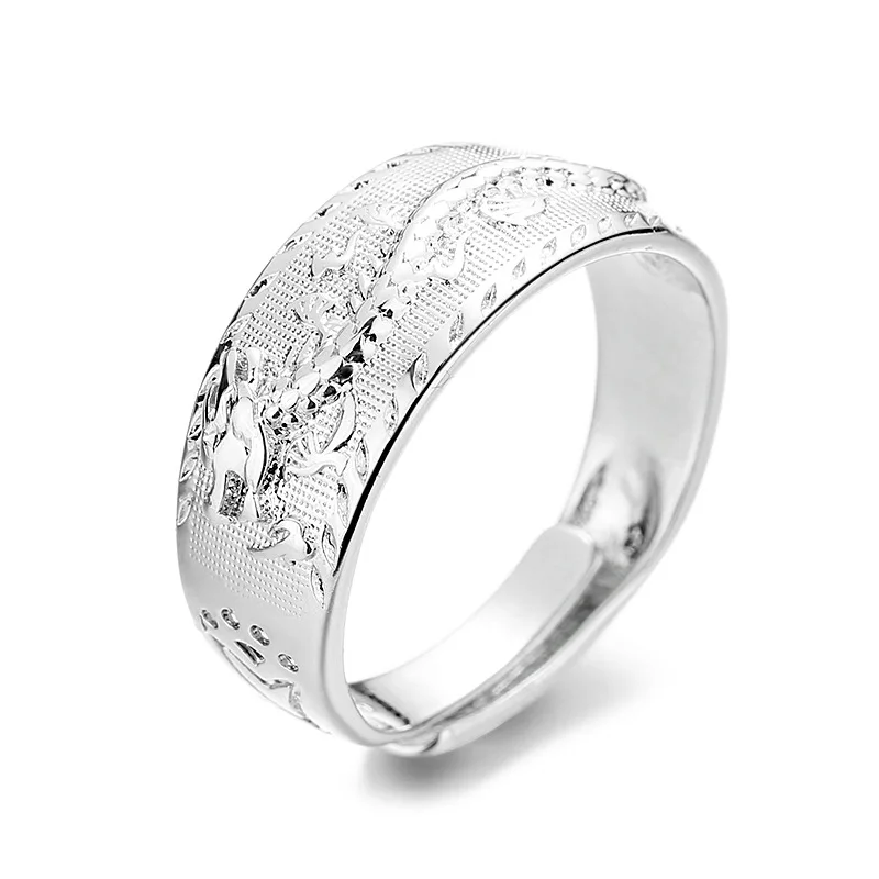 

Domineering Gold/Silver Plated Dragon Ring Personality Men Women's Couple Ring Wedding Band Engagement Ring Party Jewelry