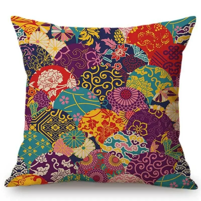 Pink Bright Paisley Floral Pattern Home Pillow Bohemian Mandala Cushion Cover | Дом и сад