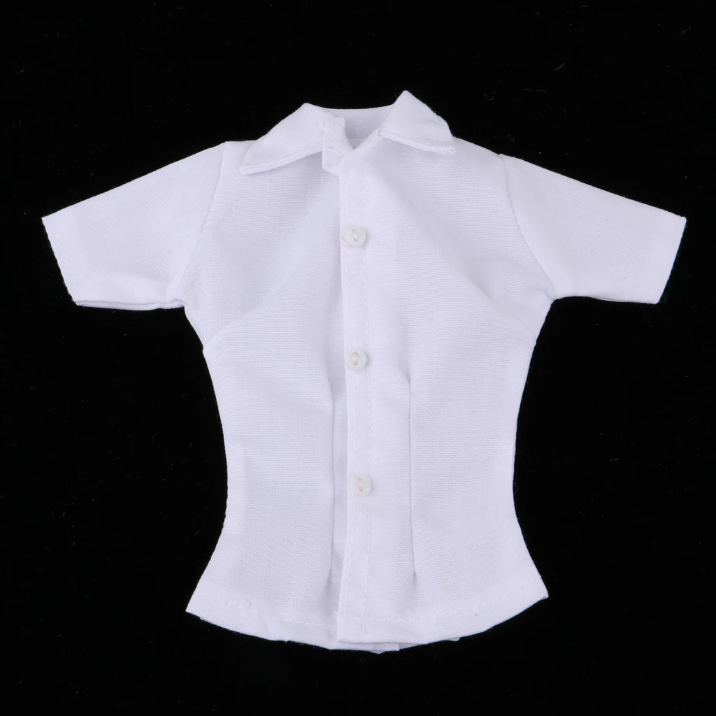 

1/6 Scale White Short Sleeve Shirt for 12 inch HT, PH, JIAOU, CY Girls Female Body