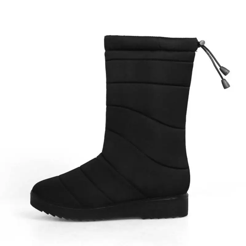 Женские теплые зимние сапоги ZALAVOR толстая меховая обувь на плоской подошве