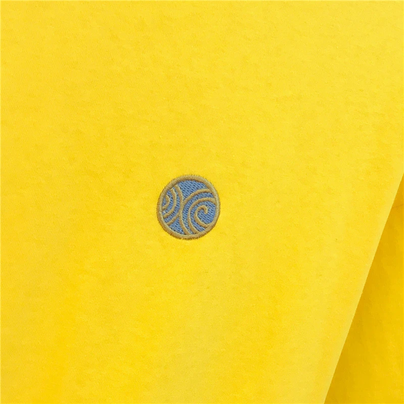 Женский костюм из двух предметов с вышивкой желтая длинная футболка и