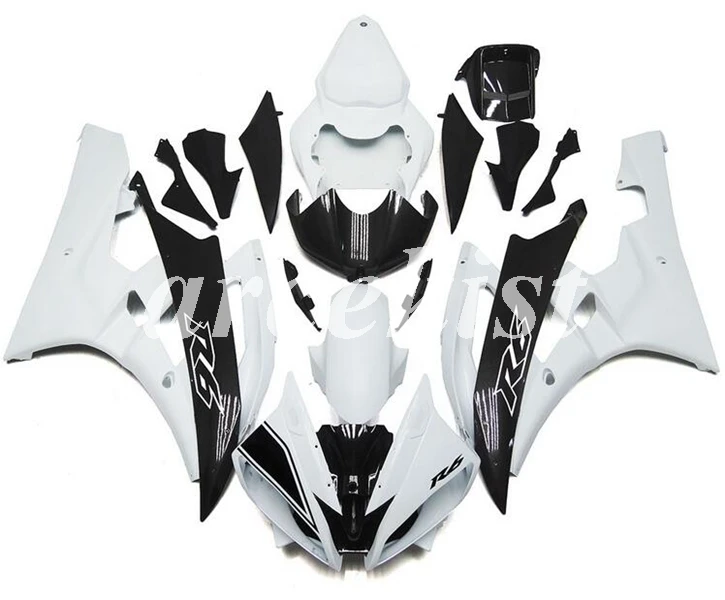 

Новый набор обтекателей для мотоциклов ABS под давлением, подходит для YAMAHA YZF-R6 2006 2007 R6 06 07, белый и черный на заказ