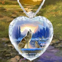 exquisite and warm wolves creative crystal glass series womens necklaces fashion and elegant womens birthday jewelry gifts