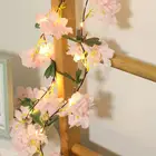 Светодиодная гирсветильник да с цветами и листьями, искусственная медная проволока, для украшения на Рождество, свадьбу, вечеринку, мероприятие