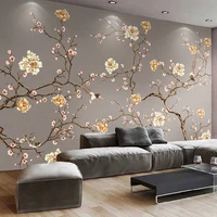 custom 3d mural wallpaper flower and bird art wall painting photo wall papers home decor for living room bedroom papel de parede