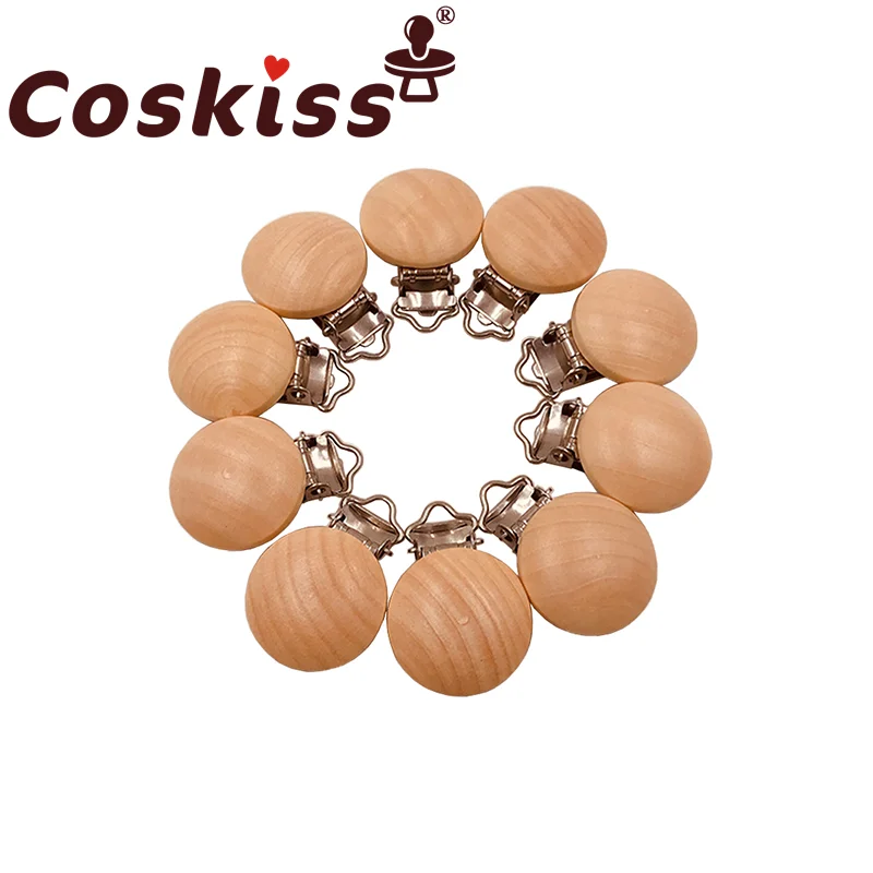 

Coskisss 20pcs Pure Natural Wo Wooden Pacifier Clip Diy Care Accessories Pacifier Clip Chewing Teeth DIY Holding Tool