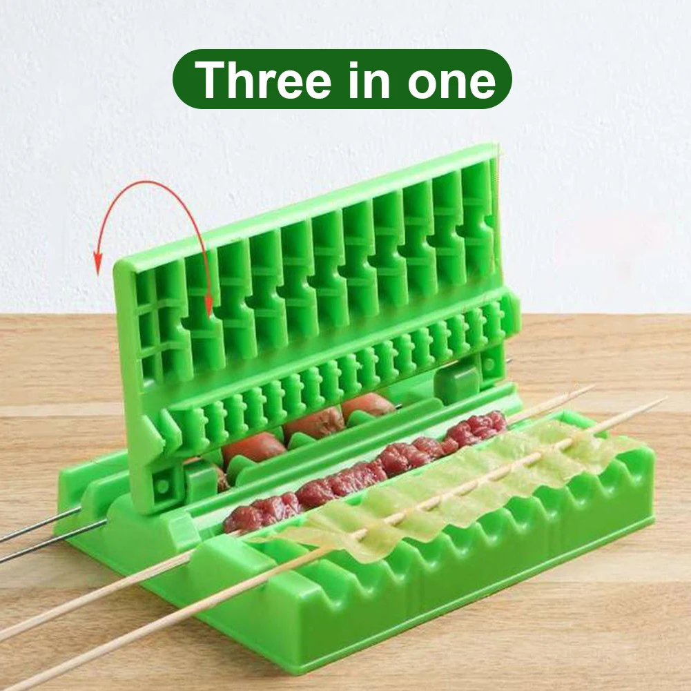 

Skewers Kebab Maker Barbecue Stringer Box Machine Beef Pork Meat Vegetables String Grill Kitchen AccesBarbecue Accessories Tools