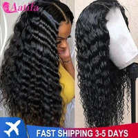 deep wave 4x4 lace closure wig 100 human hair lace wigs 13x4 t part transparent lace wig brazilian hair for black women aatifa