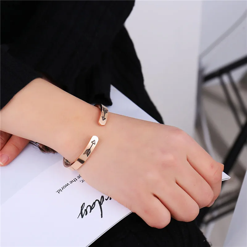 

Wholesale 6mm Motivational Bracelet Stainless Steel Insid Engraved Mantra Cuff Bangles Inspirational Personalized Gift