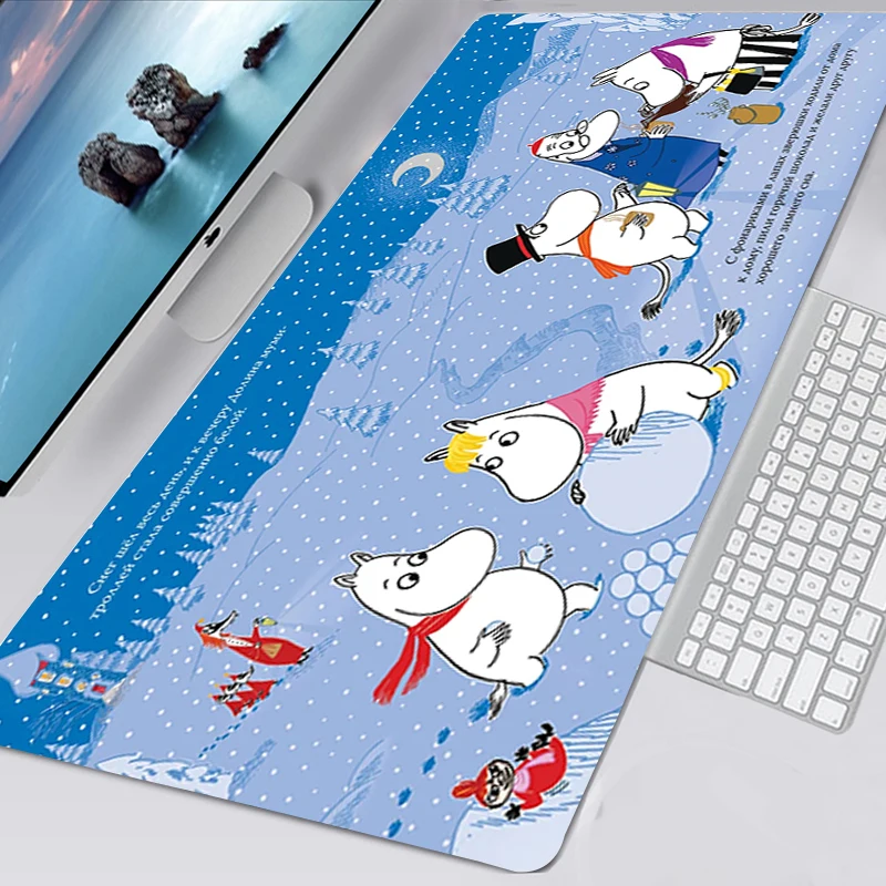 

Cartoon Cute Hippo Moomines XXL Mousepad Gaming Accessories 90X30 Mouse Pad Gamer Tapis De Souris Mausepad 30X60 Tappetino Mouse