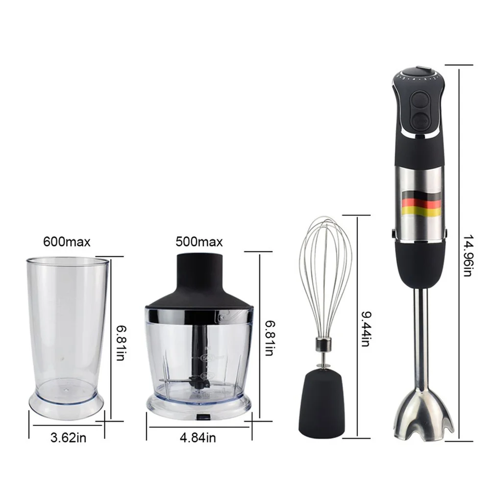 Многофункциональный погружной ручной блендер 4-в-1 маленький мощный 850 Вт 6