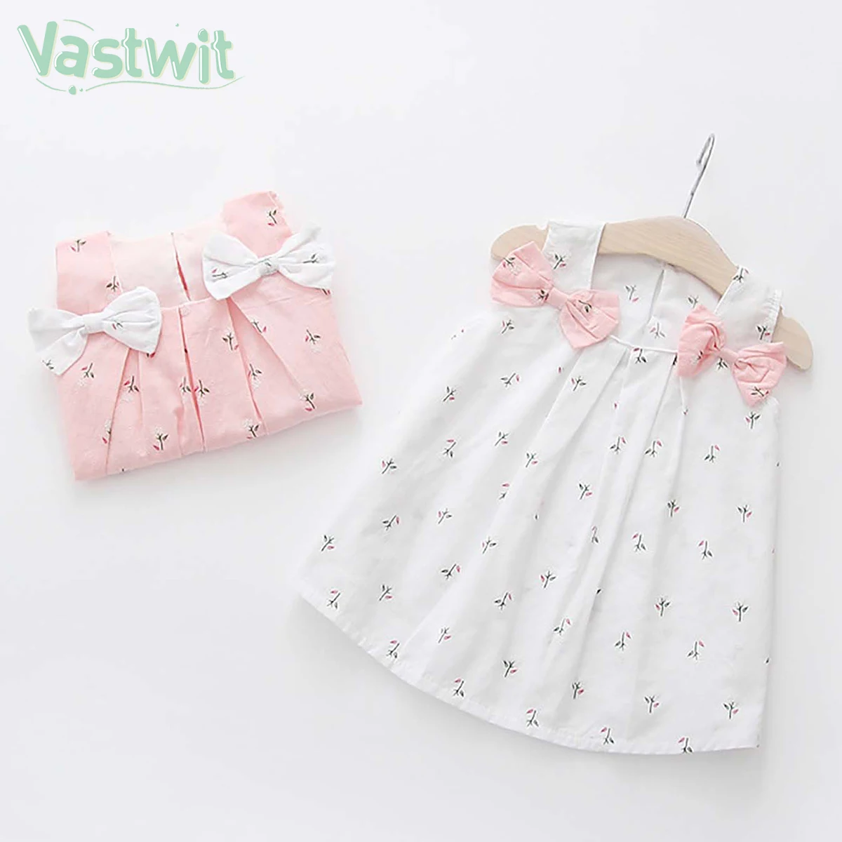 

Fashion Baby Girl Dress Baby Summer Girl Clothes Toddler Kid Baby Girls Solid Bow Print Floral Suspender Princess Party Dress