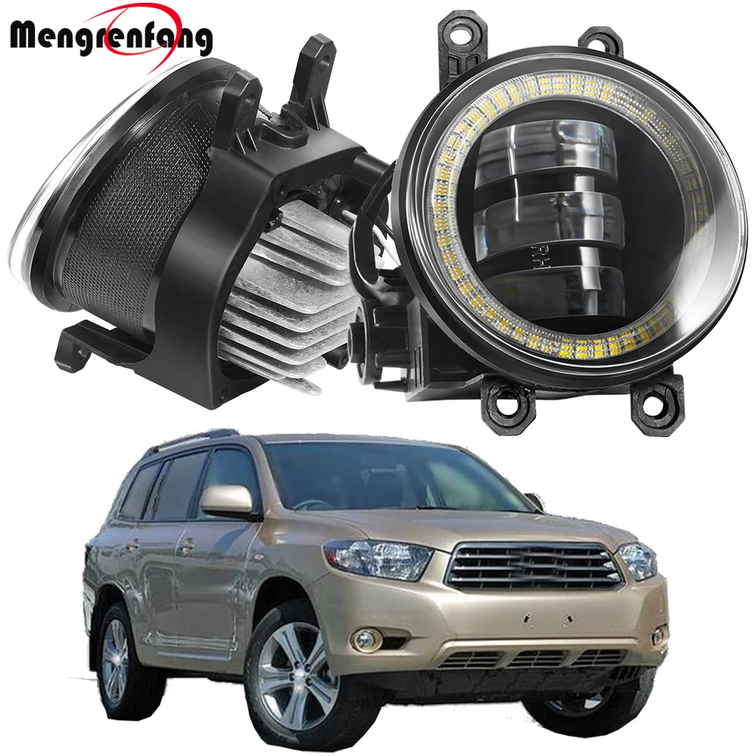 

2 X Fog Light Assembly For Toyota Kluger GSU 40 Series 2007-2010 30W 6000LM Car LED Angel Eye Fog Daytime Running Lamp DRL 12V