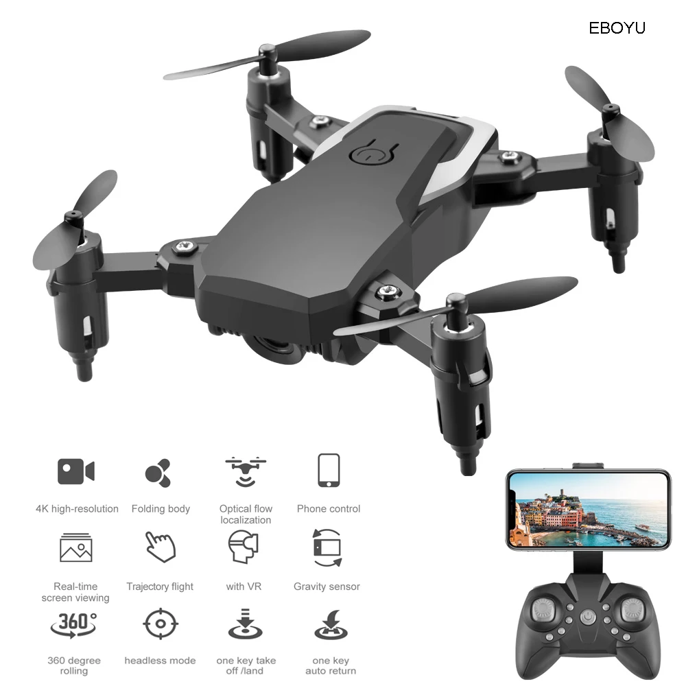 EBOYU обновленный LF606S 2 4 ГГц мини складной Радиоуправляемый Дрон 4K Wi Fi FPV HD камера