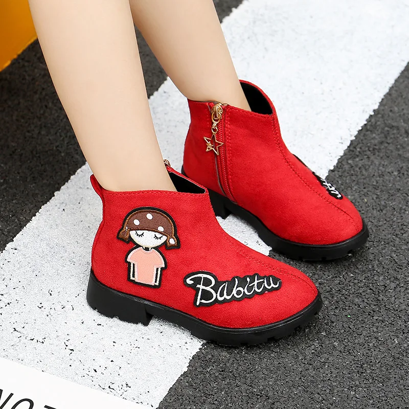 Новые зимние Ботинки Martin для девочек Детские модные теплые ботинки Хлопковые