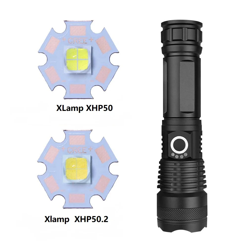 Люменов XHP50.2 самый мощный светодиодный светильник-вспышка с usb зумом тактический фонарь xhp50 18650 или 26650 перезаряжаемый аккумулятор ручной светильник