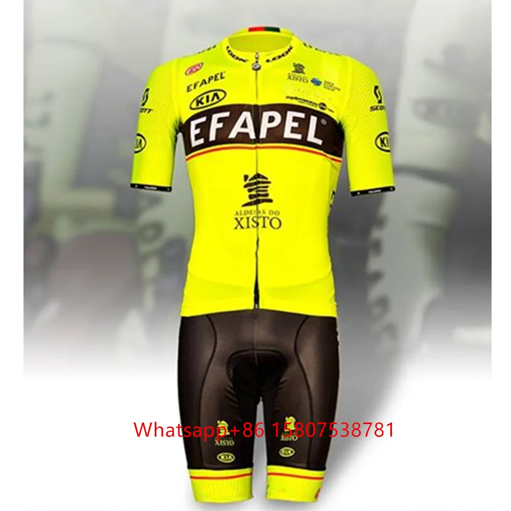 

2020 EFAPEL vetements velo hommes XISTO maillot mtb Fluorescent Summer Short Sleeve Cycling jersey Set Portugal bicycle suit