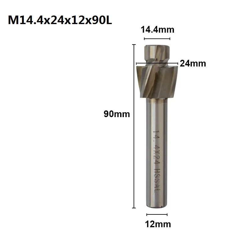 M14.4x24x12x90 XCAN 1 шт. 4 Флейта HSS Цековка торцевой фрезы M3.2-M16.5 пилота долбежный инструмент фреза для дерева/металла сверления Зенковка - Длина режущей кромки: M14.4x24x12x90