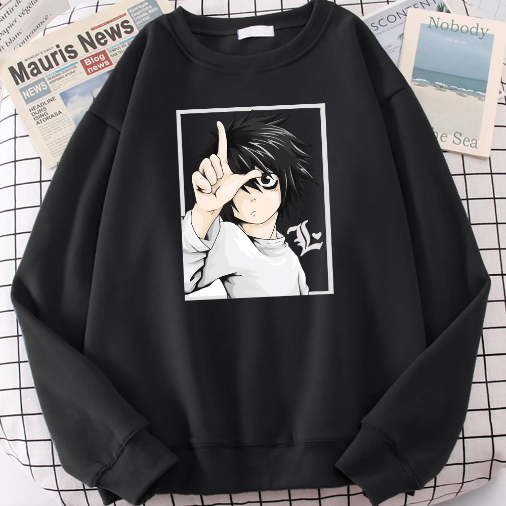 

Japanese Anime Death Note Printed Woman Hoody Hip Hop Autumn Fleece Hoodies Cartoons Oversize Hoodie Harajuku Fleece Tops Unisex