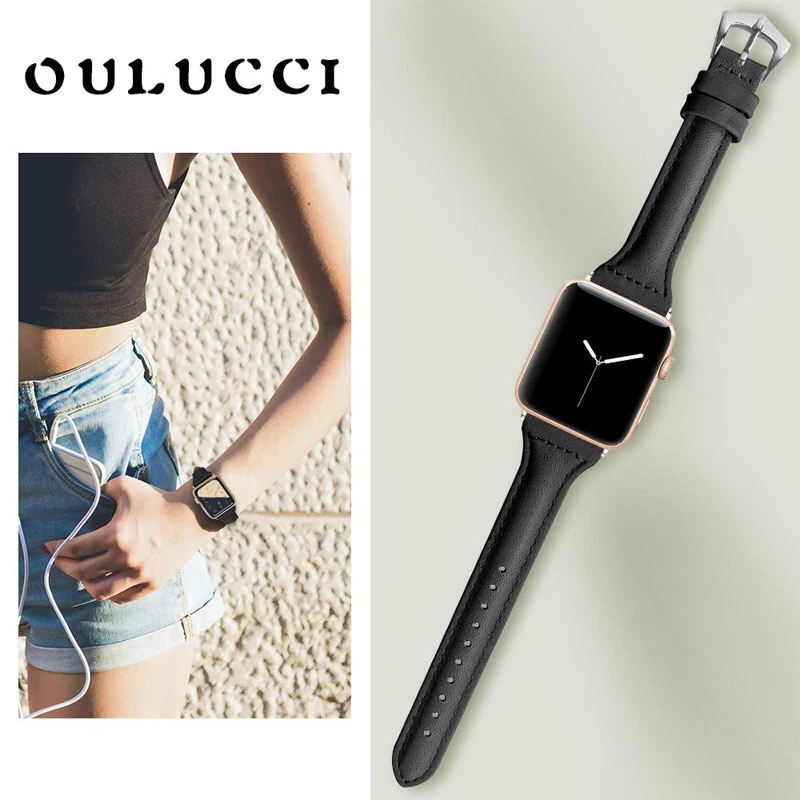 Ремешок из натуральной кожи для apple watch band 44 мм 42 38 40 браслет наручных часов iwatch series
