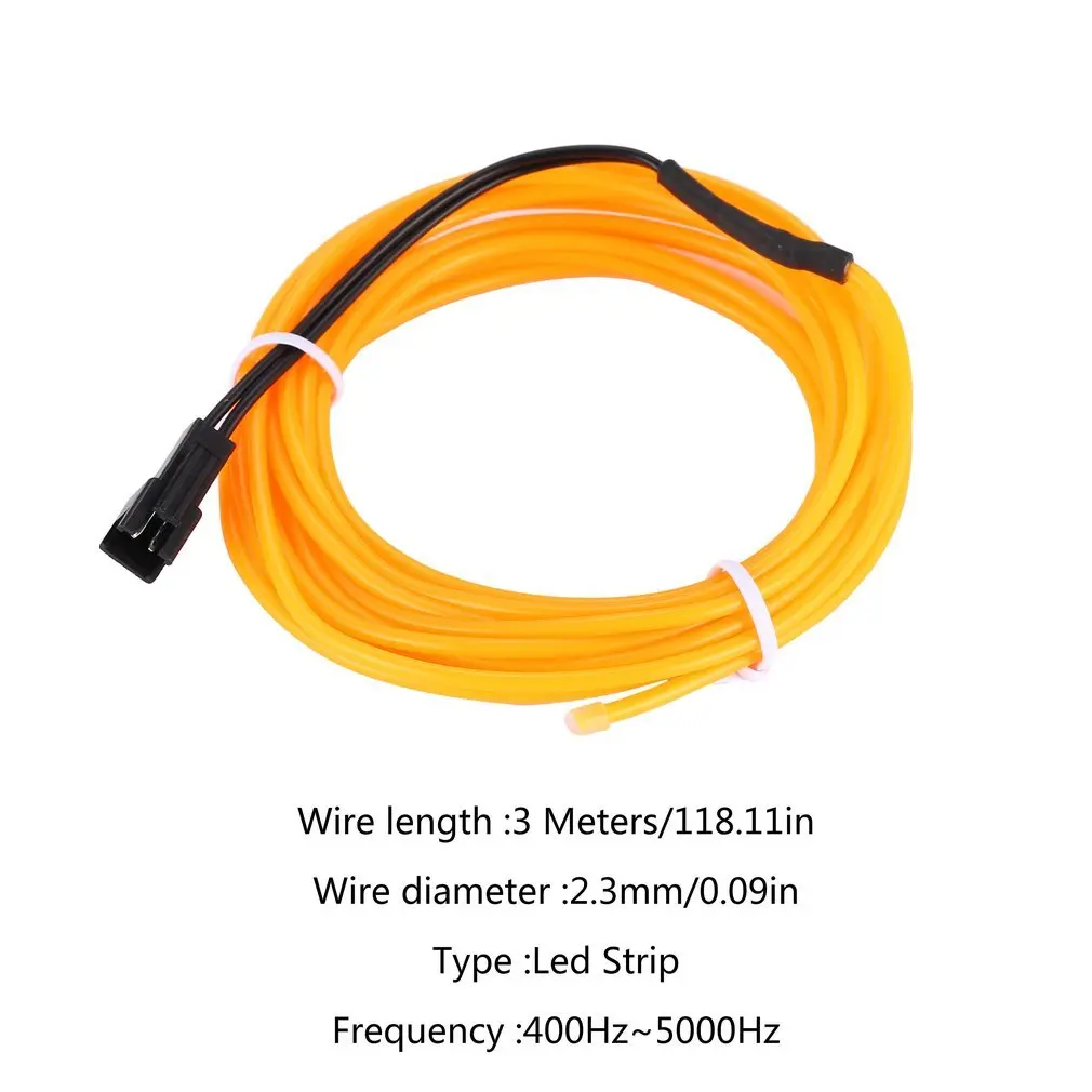 

3M Flexible EL Wire Tube Rope Battery Powered Flexible Neon Light Car Party Wedding Decor With Controller LED Light DropShipping