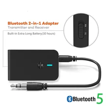 Low latency 5.0 Bluetooth Transmitter Receiver 2 In 1 Audio Wireless Adapter For Car TV PC Speaker Headphone 3.5MM Aux Jack