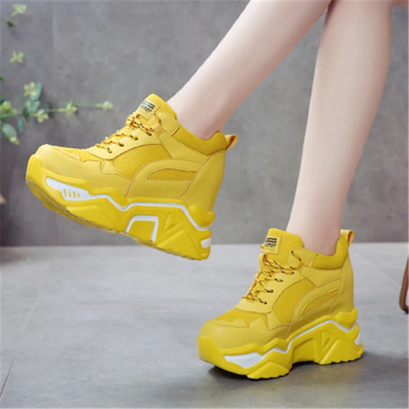 Кроссовки женские на платформе 10 см повседневная обувь танкетке массивные
