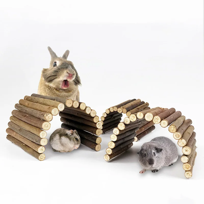 

Small Pet Molar Willow Branch Rabbit Accessories Hamster Molar Supplies My Neighbor Totoro Climbing Ladder Fence Arch Bridge Toy