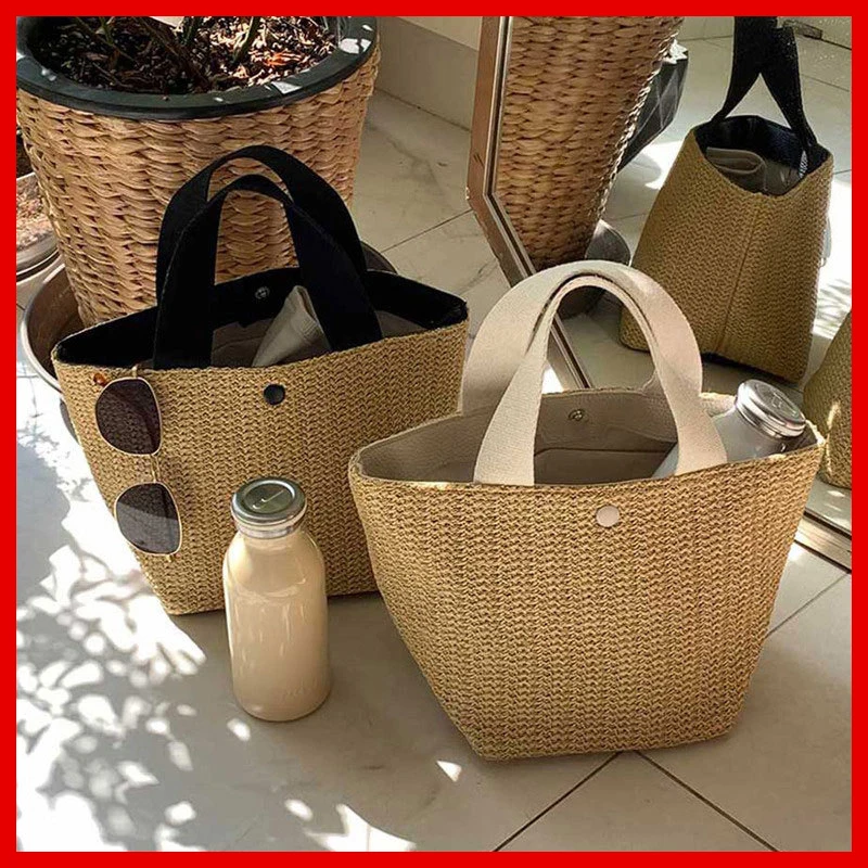 women's Handbag bag designer Luxury Summer bags Women Handbag 2021 Beach Weaving Ladies Straw Bag Wrapped Beach Bag Handbags