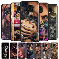 sexy sleeve tattoo girl for xiaomi redmi note10 10s 9t 9s 9 8t 8 7 6 5a 5 4 4x prime pro max soft silicone phone case