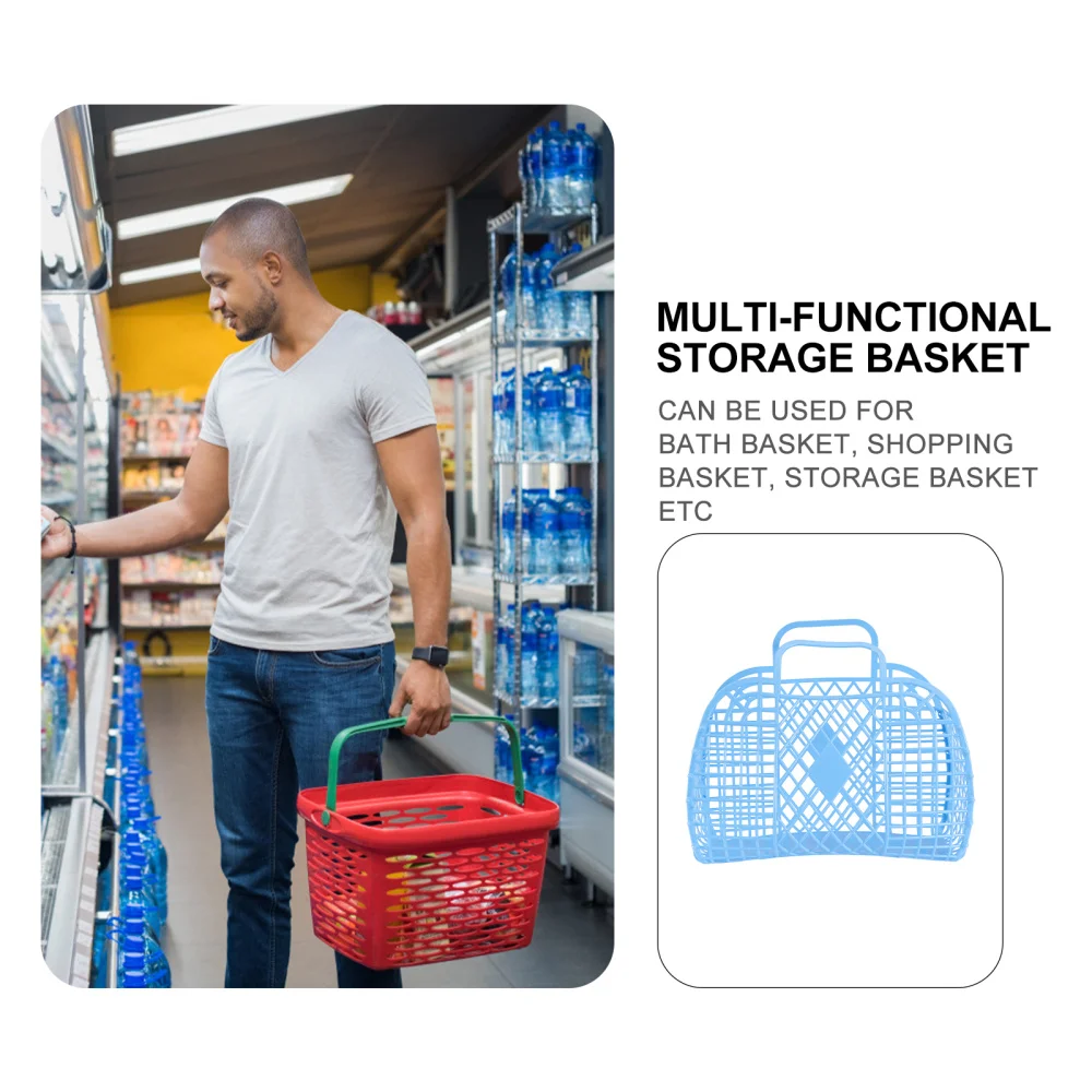 1 шт. корзина для хранения портативная покупок домашняя (синий) | Дом и сад