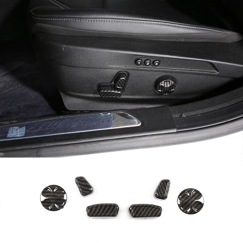 

For Maserati Lavante 2016 Ghibli 2014-2017 Quattroporte 2013-2017 6pcs ABS Chrome Seat Side Button Decorative Cover Trim