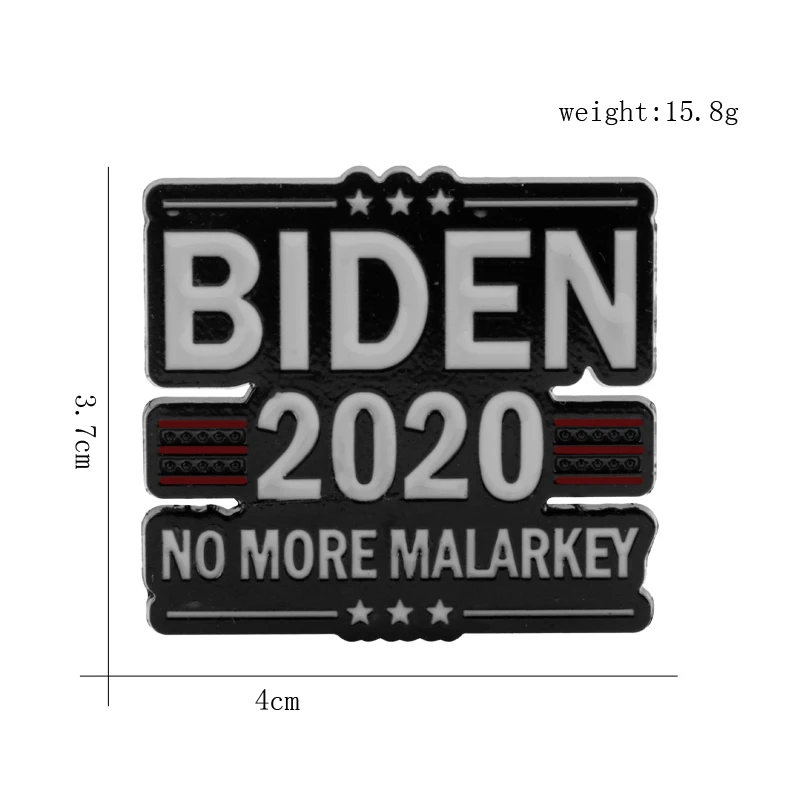 

New Fashion BIDEN 2020 Pins US Present Election No More Malarkey Brooch Shirt Bag Lapel Badge Enamel Pin for Gift