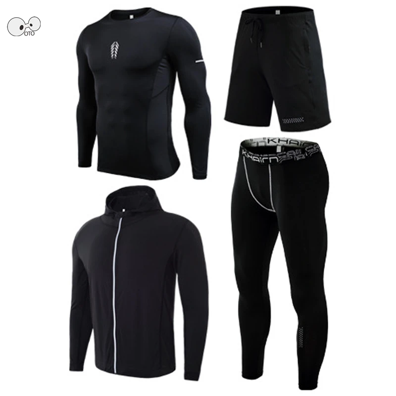 Быстросохнущий Спортивный костюм 4 шт. спортивные костюмы Мужская