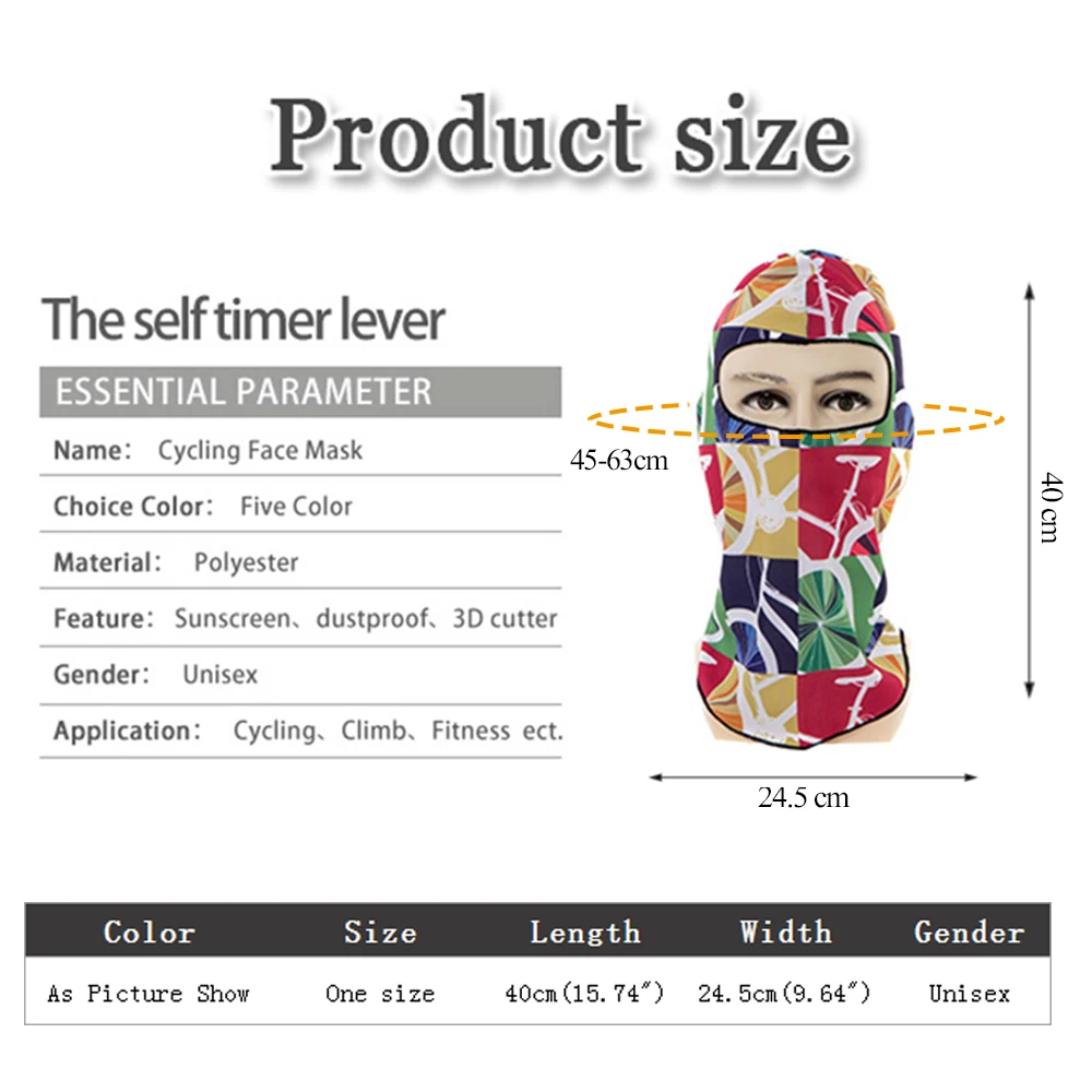 Unisex 3D Full Face Men's Hat Anti Dust Cycling Summer Caps Breathable Bicycle Balaclava for Men Women Balaclava Men's Cap