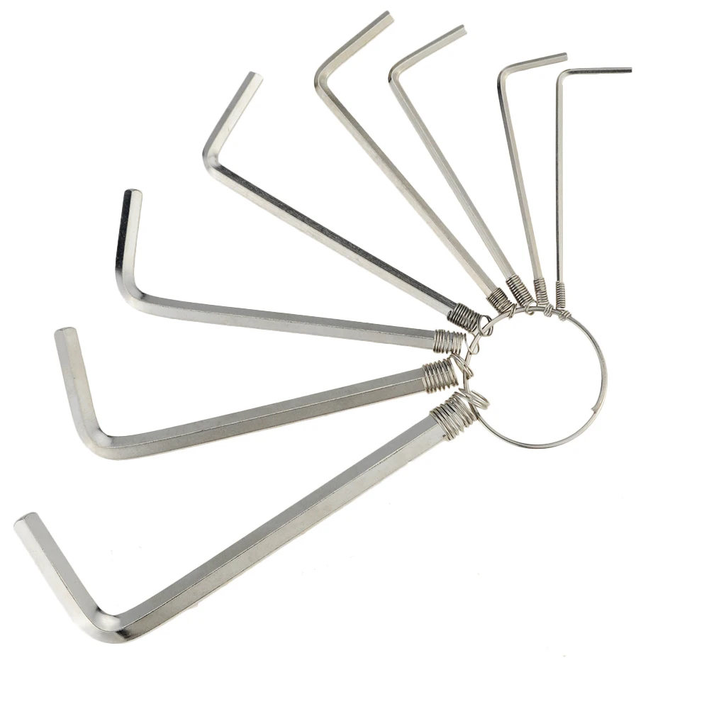 8 Pcs/Lots 1.5mm-6mm Inner Hexagon Spanner Metric Combination Hex Key Allen Wrench Mechanic Tool Set With Chain | Инструменты