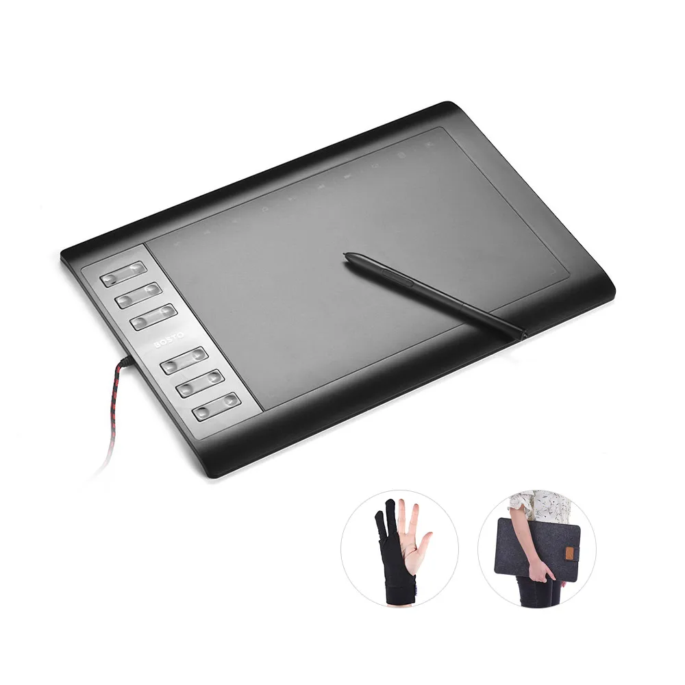 Bosto 1060 Plus 10 ''* 6'' 8192 уровень давления цифровой планшет графический планшет доска для рисования живопись доска для письма планшет