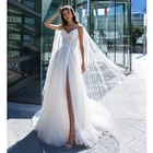Пляжное свадебное платье Verngo 2020, Кружевная аппликация, свадебное платье бохо, женское платье с Боковым Разрезом