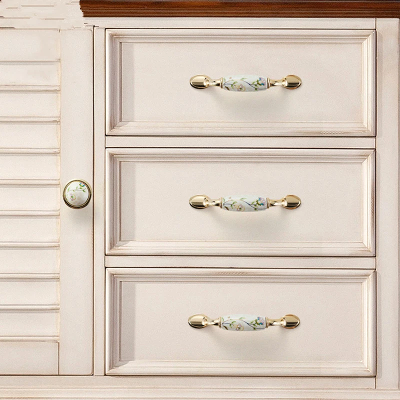 Античная керамические ручки для шкафов китайский Винтаж ящика Шкаф двери мебель