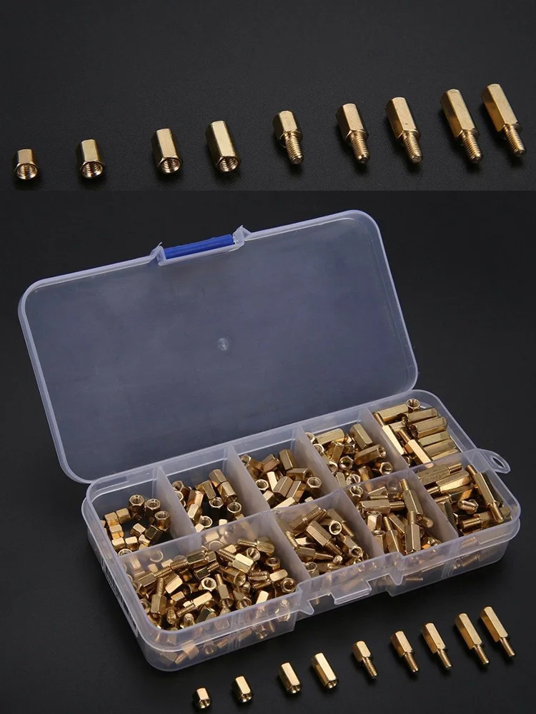 

300Pcs M3 Brass Standoff Spacer Hex Hexagonal 3mm Nuts Screw Pillars Tool Set