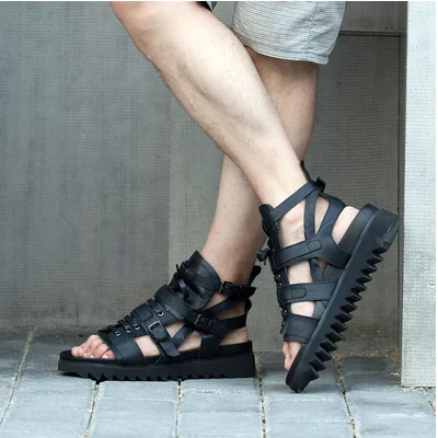 

Summer New Men Sandals Roman Sandals England Korean Trend High-top Sandals Designer Shoes Men Gladiator Fashion Casual Shoe 2021