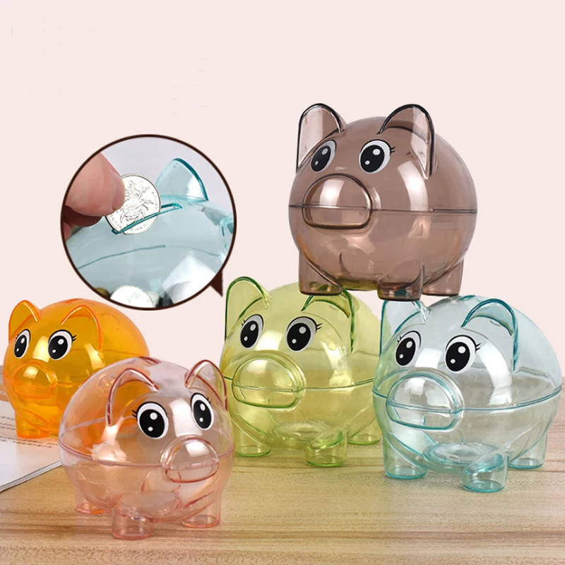 

Plastic Piggy Bank Decoration Transparent Piggy Piggy Bank Creative Children's Change Box Pig-shaped Piggy Bank Coin Storage Box