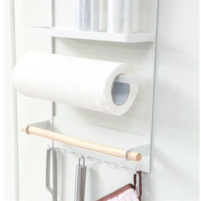 Белый Магнитный держатель для бумажных полотенец в холодильнике или полка